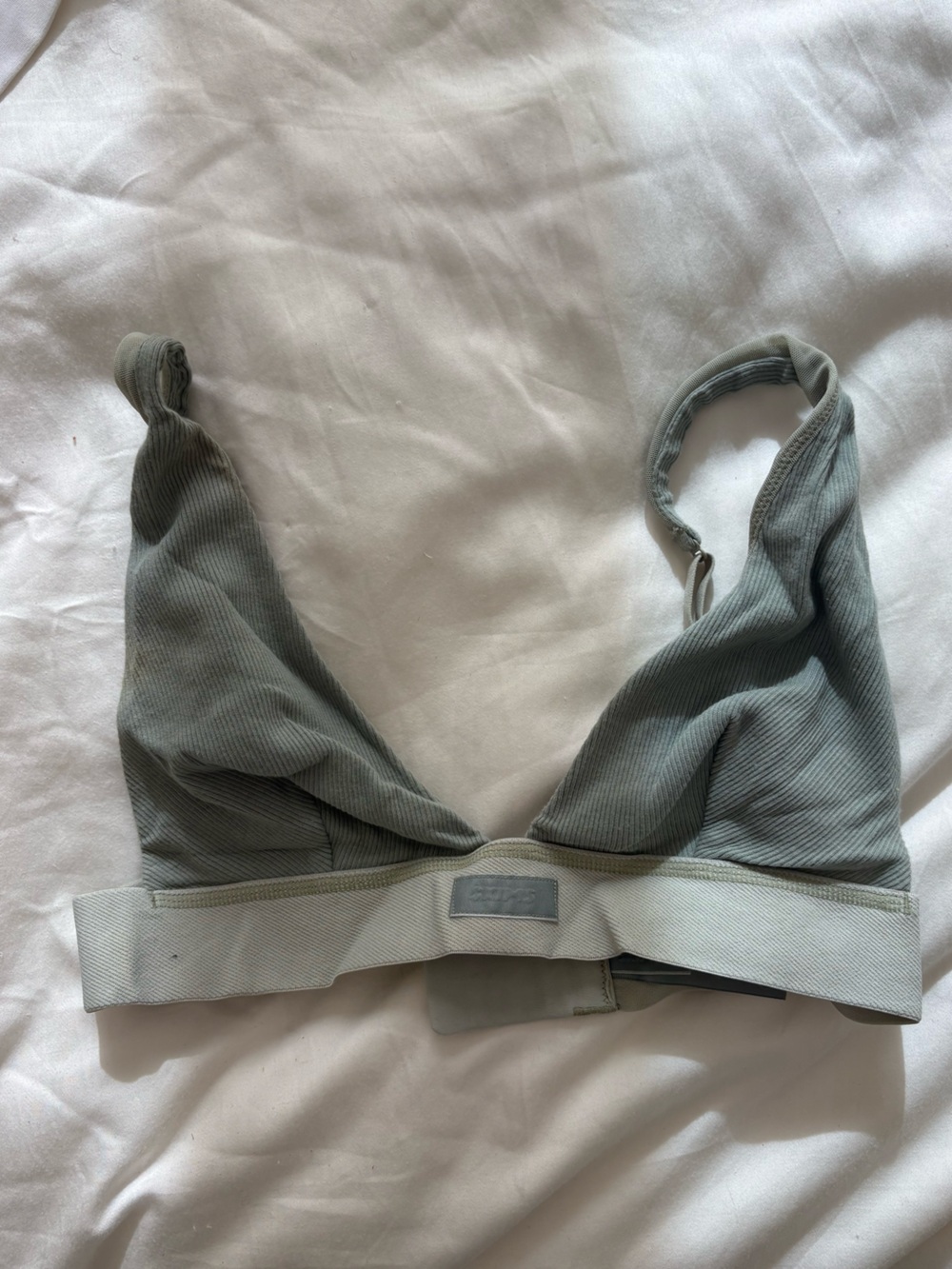 SKIMS Sage Green Ribbed Bralette